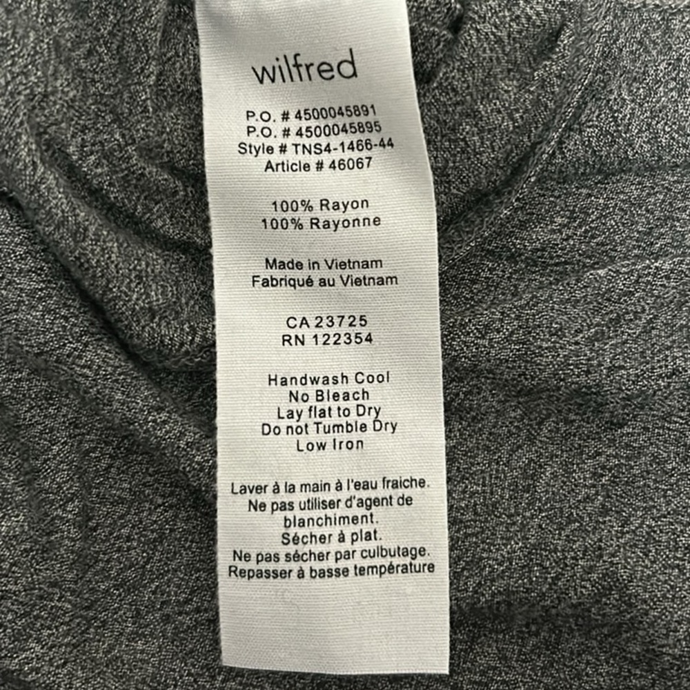 WILFRED by Aritzia Capucine split side short sleeve top *grey* - Picture 10 of 10